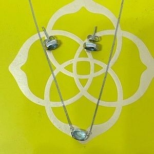 Kendra Scott 14k white gold, and blue topaz Nellie set.